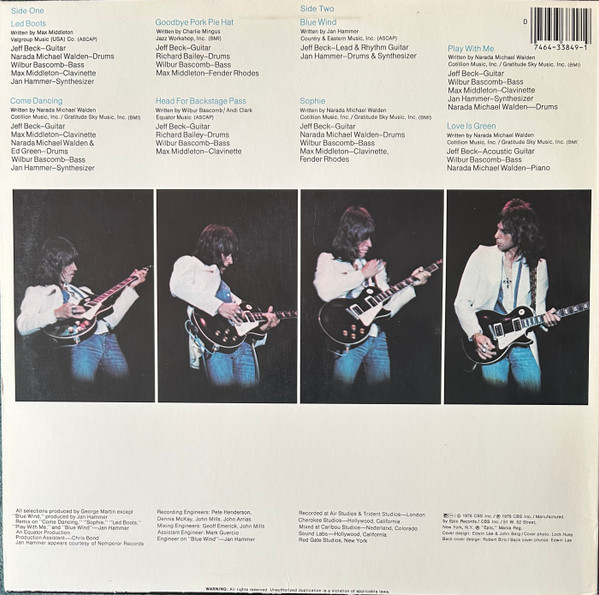 Jeff Beck - Wired | Epic (PE 33849) - 2 Jeff Beck - Wired | Epic (PE 33849) - 2