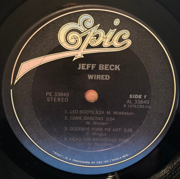 Jeff Beck - Wired | Epic (PE 33849) - 3 Jeff Beck - Wired | Epic (PE 33849) - 3