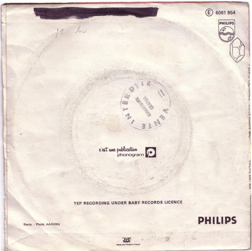 I Santo California - Dolce Amore Mio / Lei Dorme Già | Philips (6061 954) - 2