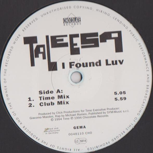 Taleesa - I Found Luv | Chocolate Records (0048110CHO) - 2 Taleesa - I Found Luv | Chocolate Records (0048110CHO) - 2