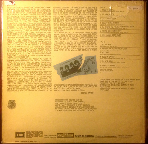 The Beatles - The Beatles At The Hollywood Bowl | EMI (56959) - 3 The Beatles - The Beatles At The Hollywood Bowl | EMI (56959) - 3