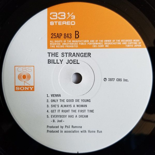 Billy Joel - The Stranger | CBS/Sony (25AP 843) - 2