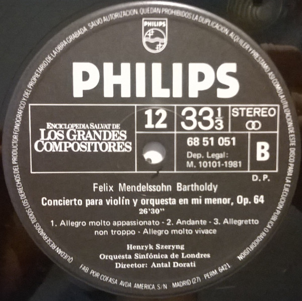 Hector Berlioz - Antal Dorati , Concertgebouworkest - Sir Colin Davis , London Symphony Orchestra / Felix Mendelssohn-Bartholdy , Henryk Szeryng - Romeo Y Julieta - La Condenación De Fausto - Concierto Para Violín Y Orquesta En Mi Minor, Op. 64 | Philips (68 51 051) - 4