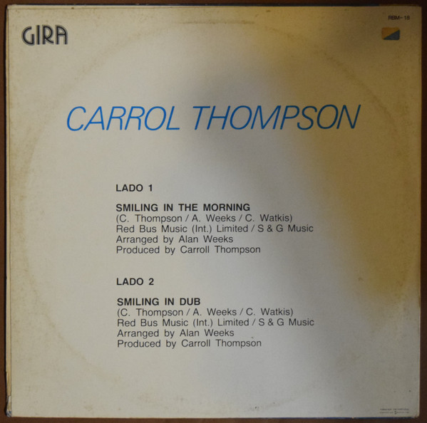 Carroll Thompson - Smiling In The Morning | Gira (RBM-18) - 2