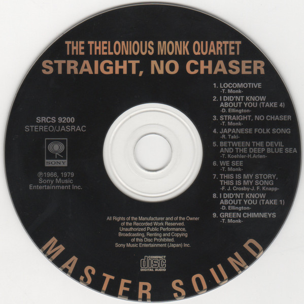 Thelonious Monk - Straight, No Chaser | Sony (SRCS 9200) - 4 Thelonious Monk - Straight, No Chaser | Sony (SRCS 9200) - 4