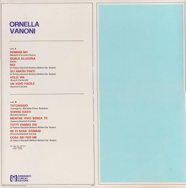 Ornella Vanoni - Ornella Vanoni | Armando Curcio Editore (HP-06) - 2 Ornella Vanoni - Ornella Vanoni | Armando Curcio Editore (HP-06) - 2