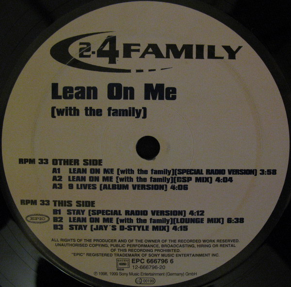 2-4 Family - Lean On Me (With The Family) | Epic (EPC 666796 6) - 3