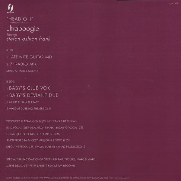 Ultra Boogie Featuring Stefan Ashton Frank - Head On | Flavor Records (FLAV 002) - 2