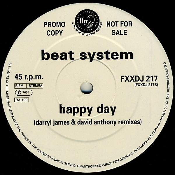 Beatsystem - Happy Day (Darryl James & David Anthony Remixes) | FFRR (FXXDJ 217) - main Beatsystem - Happy Day (Darryl James & David Anthony Remixes) | FFRR (FXXDJ 217) - main