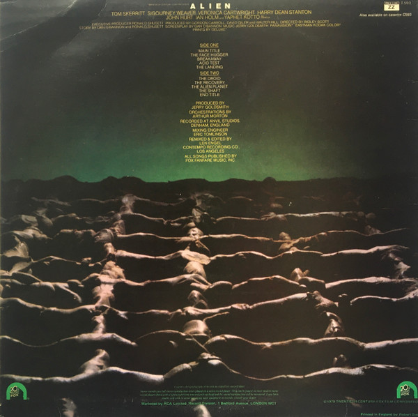 Jerry Goldsmith - Alien (Original Soundtrack From The Twentieth Century-Fox Film) ‎ | 20th Century Records (T-593) - 2