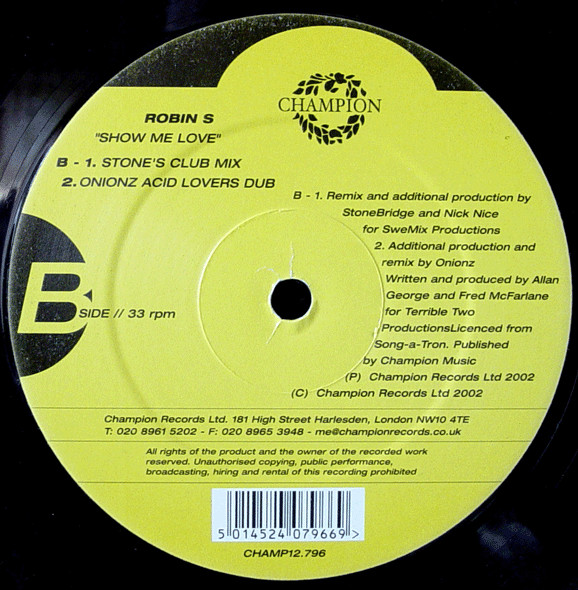 Robin S. - Show Me Love (2002 Remixes) | Champion (CHAMP12.796) - 4