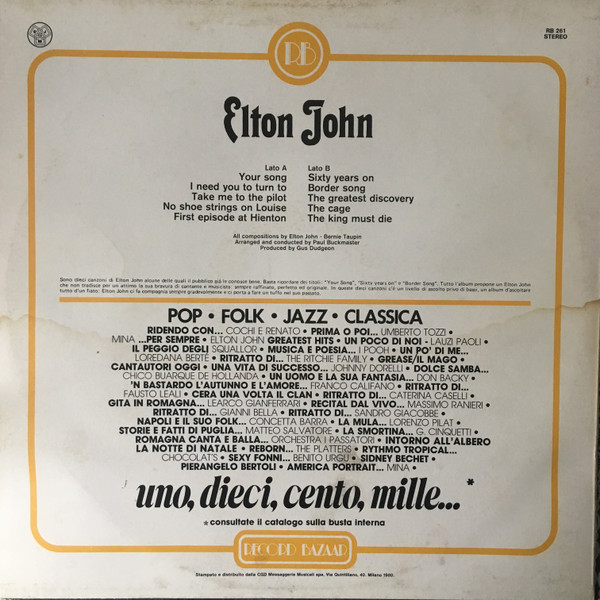 Elton John - Elton John | Record Bazaar (RB 261) - 2 Elton John - Elton John | Record Bazaar (RB 261) - 2