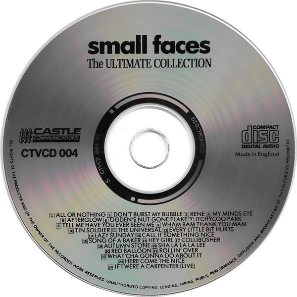 Small Faces - The Ultimate Collection | Castle Communications PLC (CTVCD 004) - 3 Small Faces - The Ultimate Collection | Castle Communications PLC (CTVCD 004) - 3