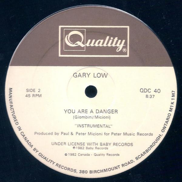 Gary Low - You Are A Danger (12") [Vinyl] | Quality (QDC 40) - 3