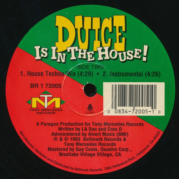 Duice - Duice Is In The House! | Tony Mercedes Records (BR 1 72005) - 2