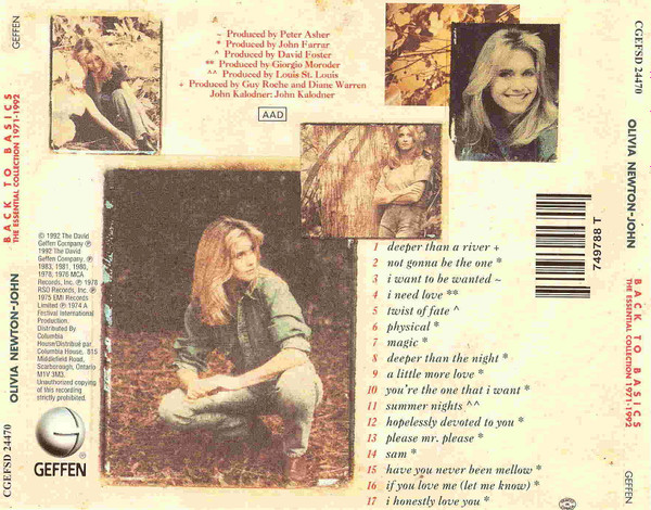 Olivia Newton-John - Back To Basics (The Essential Collection 1971 - 1992) | Geffen Records (CGEFSD 24470) - 2 Olivia Newton-John - Back To Basics (The Essential Collection 1971 - 1992) | Geffen Records (CGEFSD 24470) - 2