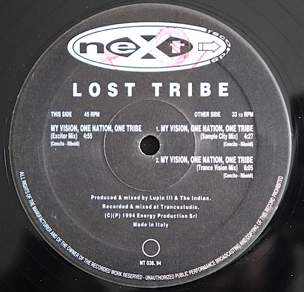 Lost Tribe Of The Lost Minds Of The Lost Valley - My Vision, One Nation, One Tribe | Next Records (NT 038 94) - 2 Lost Tribe Of The Lost Minds Of The Lost Valley - My Vision, One Nation, One Tribe | Next Records (NT 038 94) - 2