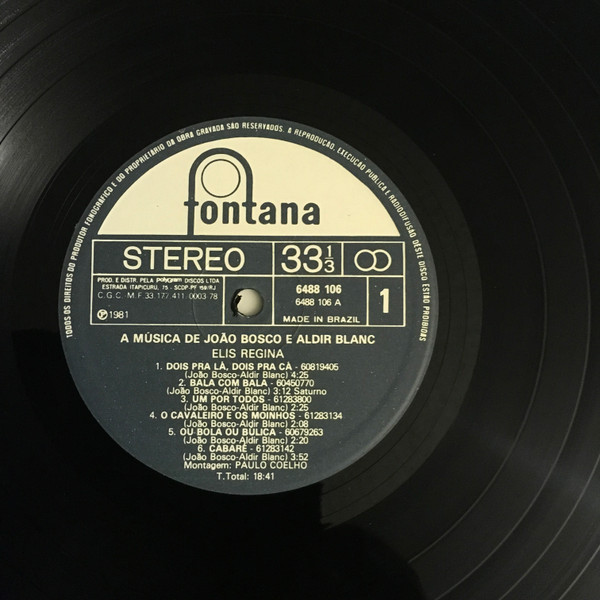 Elis Regina - A Música De João Bosco E Aldir Blanc Na Voz De Elis Regina | Fontana (6488 106) - 4 Elis Regina - A Música De João Bosco E Aldir Blanc Na Voz De Elis Regina | Fontana (6488 106) - 4