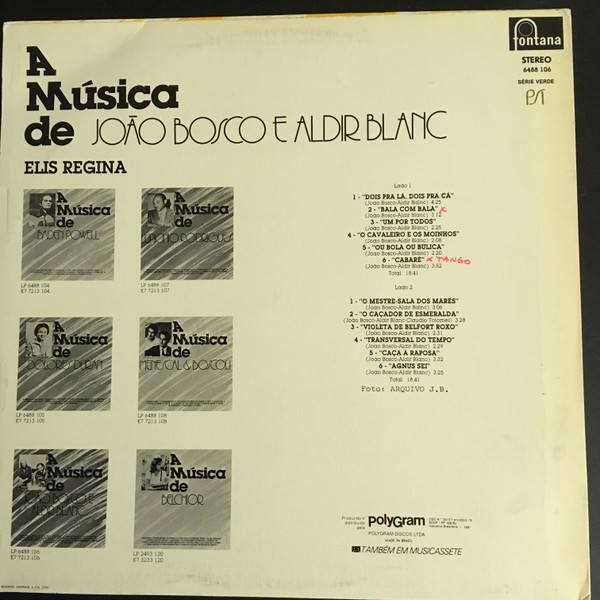 Elis Regina - A Música De João Bosco E Aldir Blanc Na Voz De Elis Regina | Fontana (6488 106) - 3 Elis Regina - A Música De João Bosco E Aldir Blanc Na Voz De Elis Regina | Fontana (6488 106) - 3