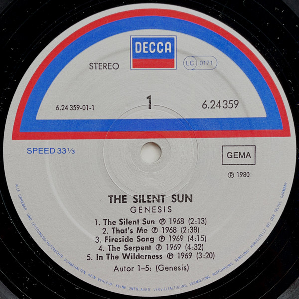 Genesis - The Silent Sun | Decca (6.24359) - 3