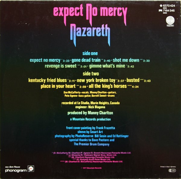 Nazareth - Expect No Mercy | Vertigo (6370 424) - 2