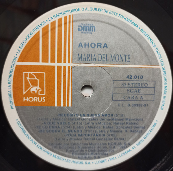 María Del Monte - Ahora | Horus (42.010) - 3