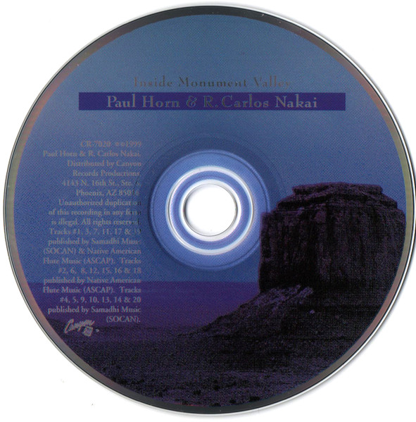 Paul Horn & R. Carlos Nakai - Inside Monument Valley | Canyon Records (CD-7020) - 3