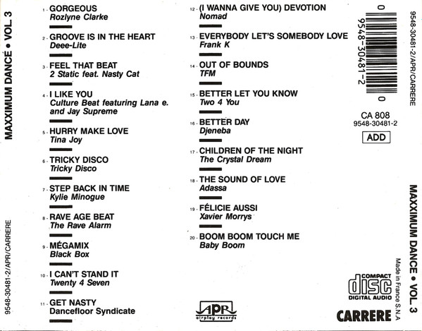 Various - Maxximum Dance Vol. 3 | Airplay Records (9548-30481-2) - 4 Various - Maxximum Dance Vol. 3 | Airplay Records (9548-30481-2) - 4