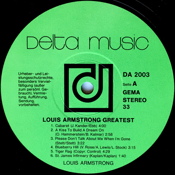Louis Armstrong - Greatest Hits | Delta (DA 2003) - 4