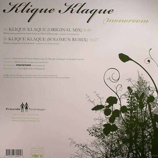 Monoroom - Klique Klaque | Freunde Tontraeger (FREU0036) - 2