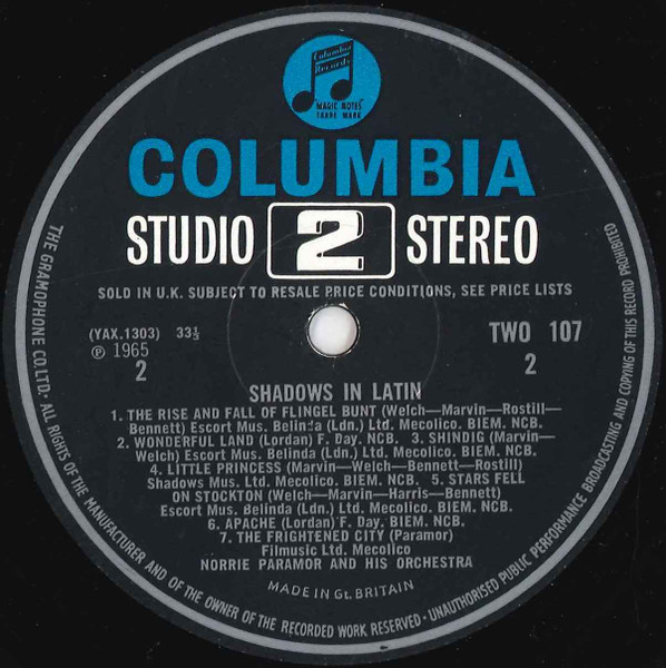 Norrie Paramor And His Orchestra - Shadows In Latin | Columbia (TWO 107) - 4 Norrie Paramor And His Orchestra - Shadows In Latin | Columbia (TWO 107) - 4