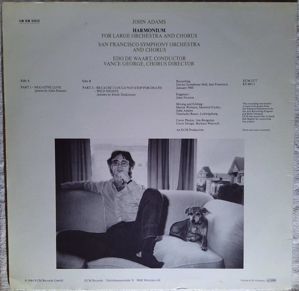 John Adams - San Francisco Symphony And San Francisco Symphony Chorus , Edo De Waart - Harmonium | ECM New Series (ECM 1277) - 2 John Adams - San Francisco Symphony And San Francisco Symphony Chorus , Edo De Waart - Harmonium | ECM New Series (ECM 1277) - 2