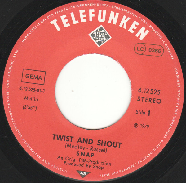 Snap - Twist And Shout | Telefunken (6.12 525) - 2