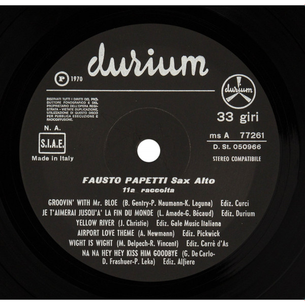 Fausto Papetti - 11a Raccolta | Durium (ms AI 77261) - 3