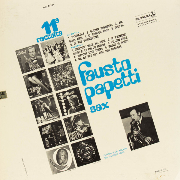 Fausto Papetti - 11a Raccolta | Durium (ms AI 77261) - 2