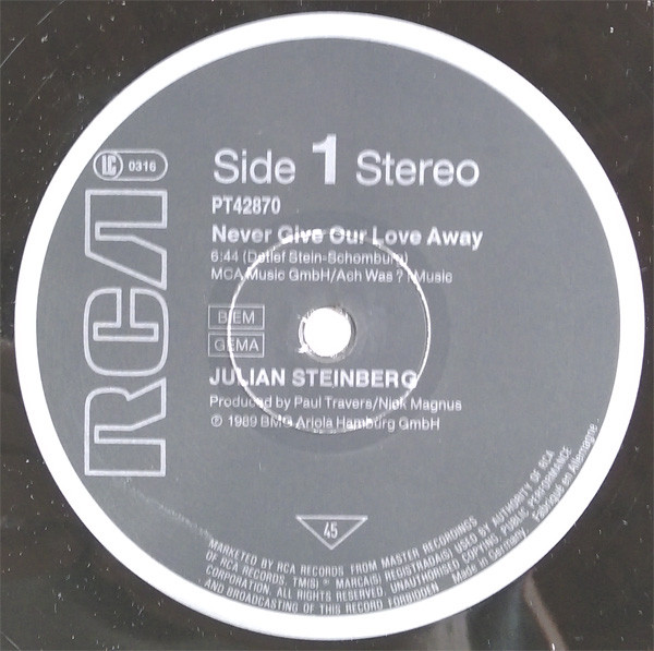 Julian Steinberg - Never Give Our Love Away | RCA (PT42870) - 3 Julian Steinberg - Never Give Our Love Away | RCA (PT42870) - 3