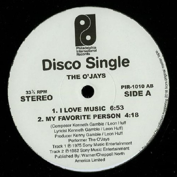 The O'Jays - I Love Music | Philadelphia International Records (PIR-1010 AB)