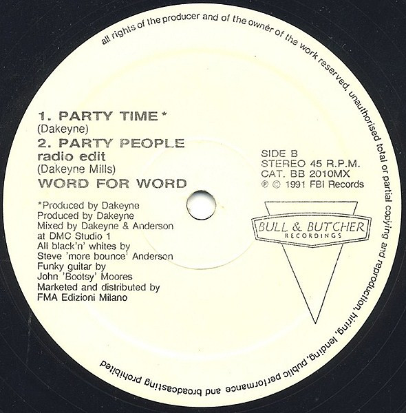 Word For Word - Party People / Party Time | Bull & Butcher Recordings (BB 2010 MX) - 3