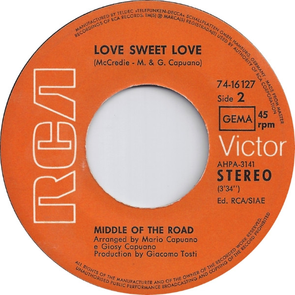 Middle Of The Road - Sacramento | RCA Victor (74-16 127) - 4