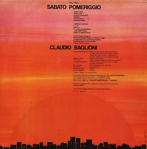 Claudio Baglioni - Sabato Pomeriggio | RCA (TPL1 1161) - 2 Claudio Baglioni - Sabato Pomeriggio | RCA (TPL1 1161) - 2
