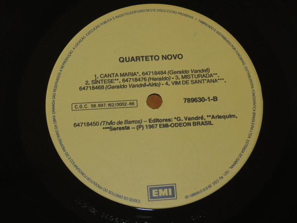 Quarteto Novo - Quarteto Novo | EMI (789630-1) - 3