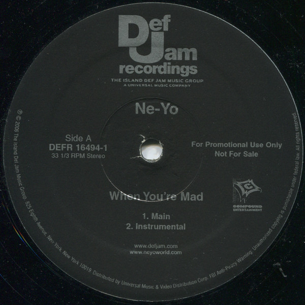 Ne-Yo - When You're Mad | Def Jam Recordings (DEFR 16494-1) - 2 Ne-Yo - When You're Mad | Def Jam Recordings (DEFR 16494-1) - 2