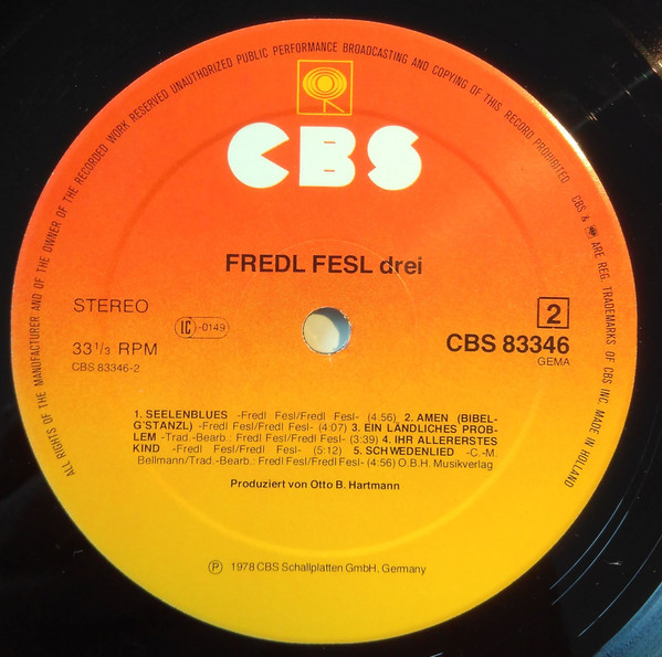 Fredl Fesl - Drei | CBS (CBS 83346) - 3