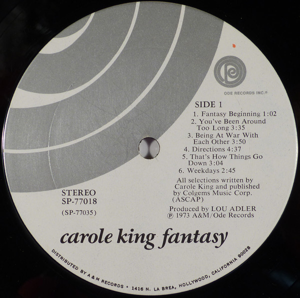 Carole King - Fantasy | A&M Records (SP-77018) - 3