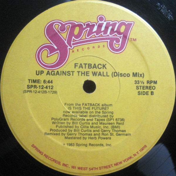 The Fatback Band - Up Against The Wall | Spring Records (SPR-12-412) - 2
