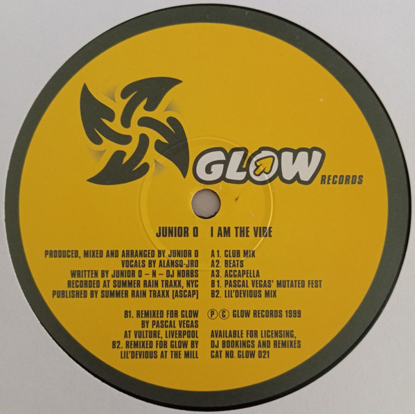 Junior O - I Am The Vibe | Glow Records (GLOW 021) - 3