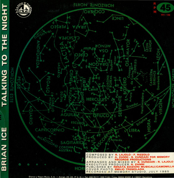 Brian Ice - Talking To The Night | Blanco Y Negro (MX 136) - 2