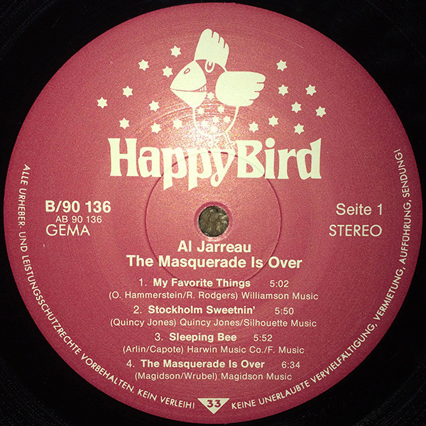 Al Jarreau - The Masquerade Is Over | Happy Bird (B/90136) - 3