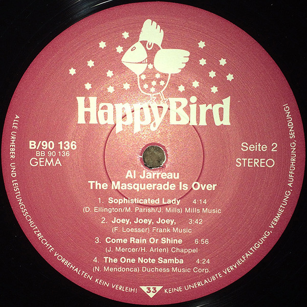 Al Jarreau - The Masquerade Is Over | Happy Bird (B/90136) - 4