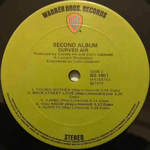 Curved Air - Second Album | Warner Bros. Records (WS 1951) - 3